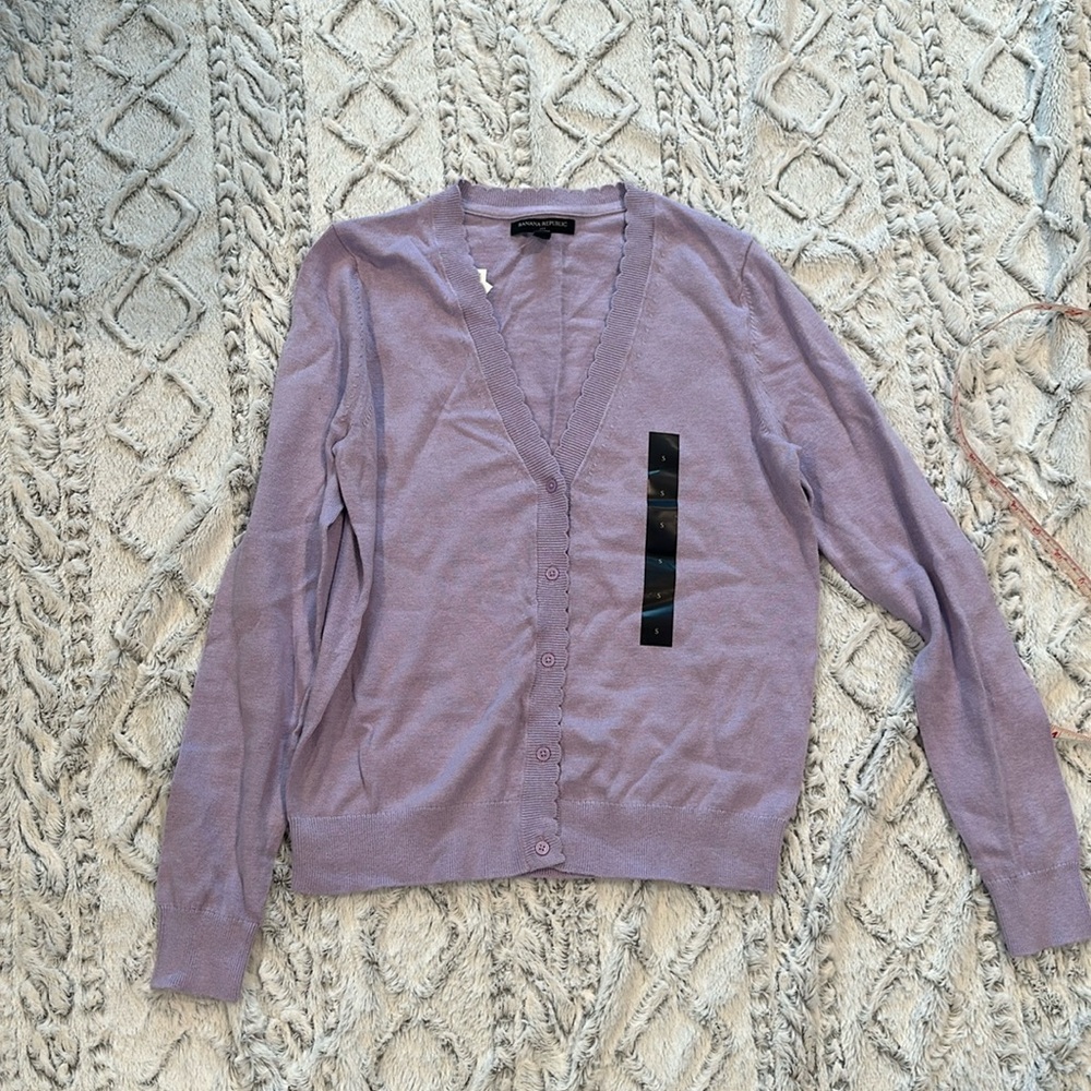 Banana Republic lavender cardigan sweater